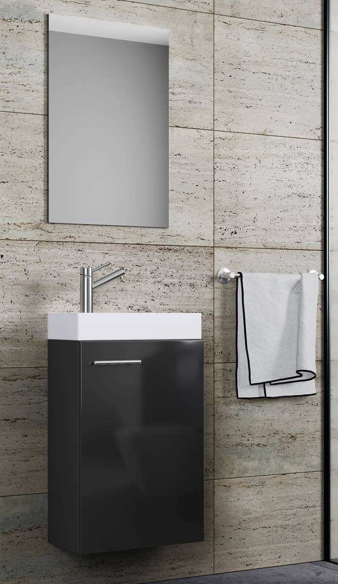 Waschplatz 3tlg-Slito schwarz weiß B/H/T: ca. 41x130x22 cm