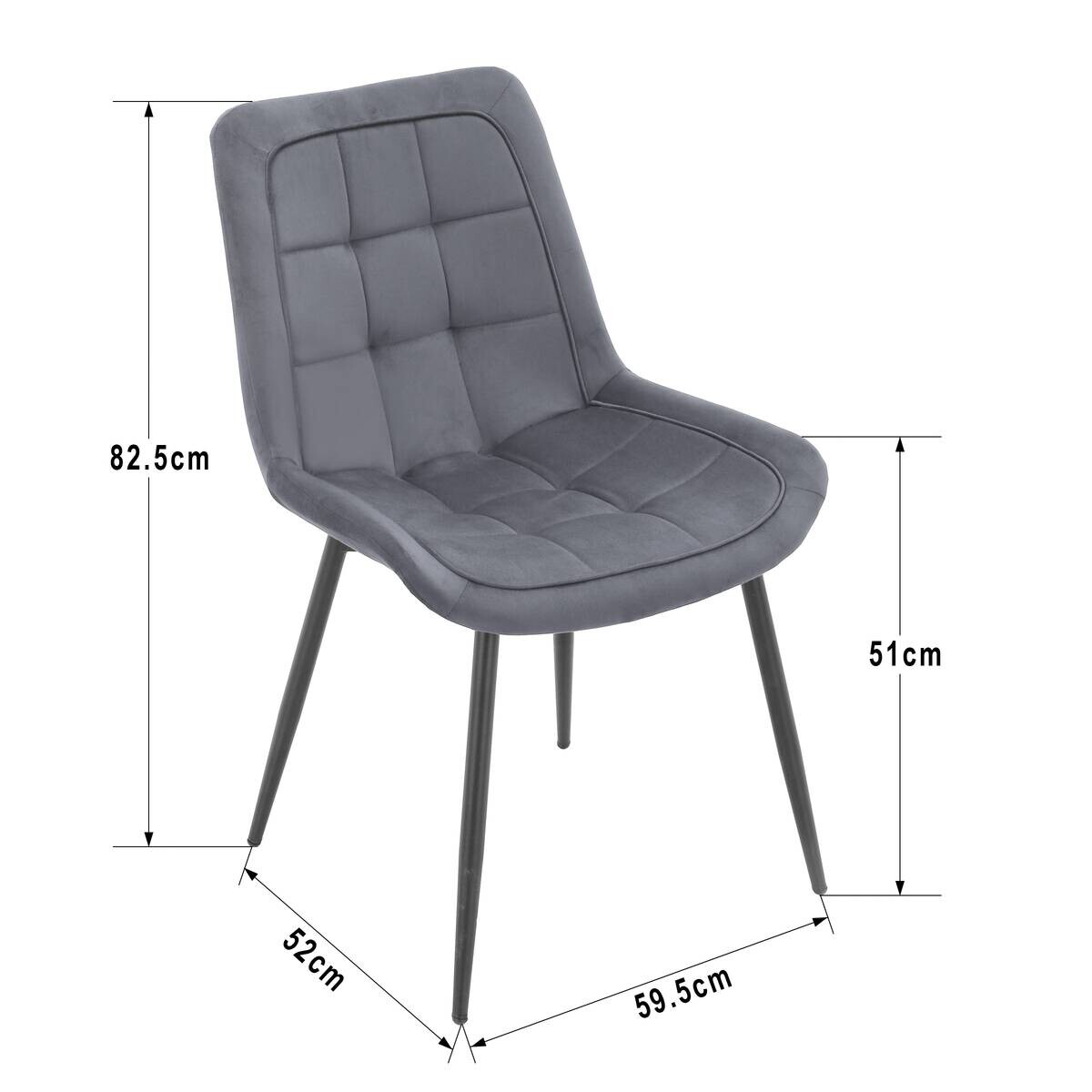 Stuhl KIRA grau Webstoff B/T: ca. 52x82,5 cm