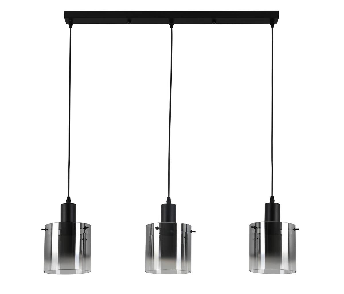 Nolo Pendelleuchte Michelle schwarz Metall Glas B/H/L: ca. 15x120x80 cm E27 3 Brennstellen