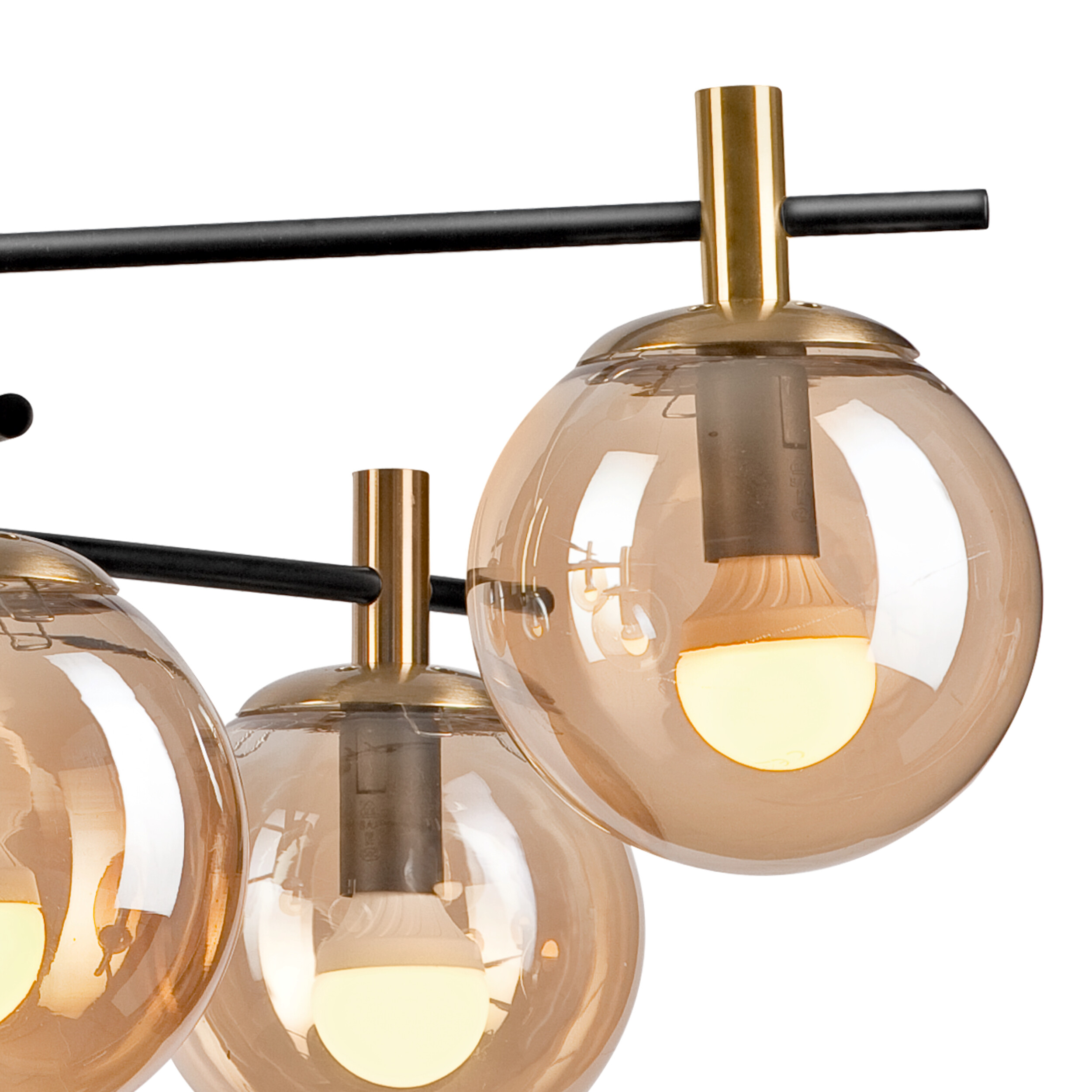 Lamkur Deckenleuchte Lilou gold Stahl Glas B/H/L: ca. 51x53x51 cm E14 6 Brennstellen Lamkur Deckenleuchte Lilou gold Stahl Glas B/H/L: ca. 51x53x51 cm E14 6 Brennstellen