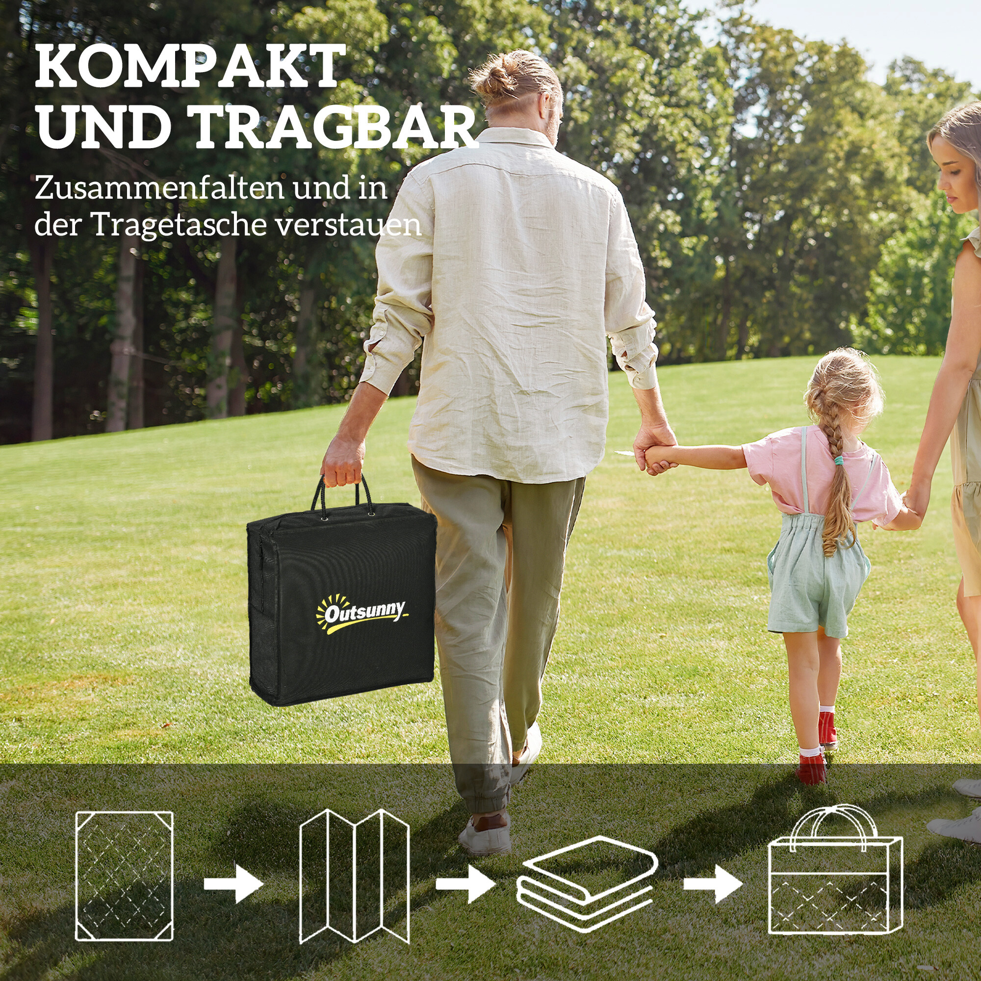 Outsunny Outdoor-Teppich schwarz B/H/L: ca. 274x1x182 cm