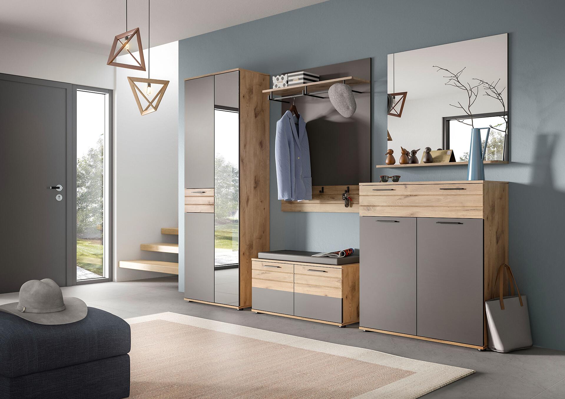 Schuhkommode Mason Nox Oak Nachbildung dunkelgrau B/H/T: ca. 90x104x37 cm