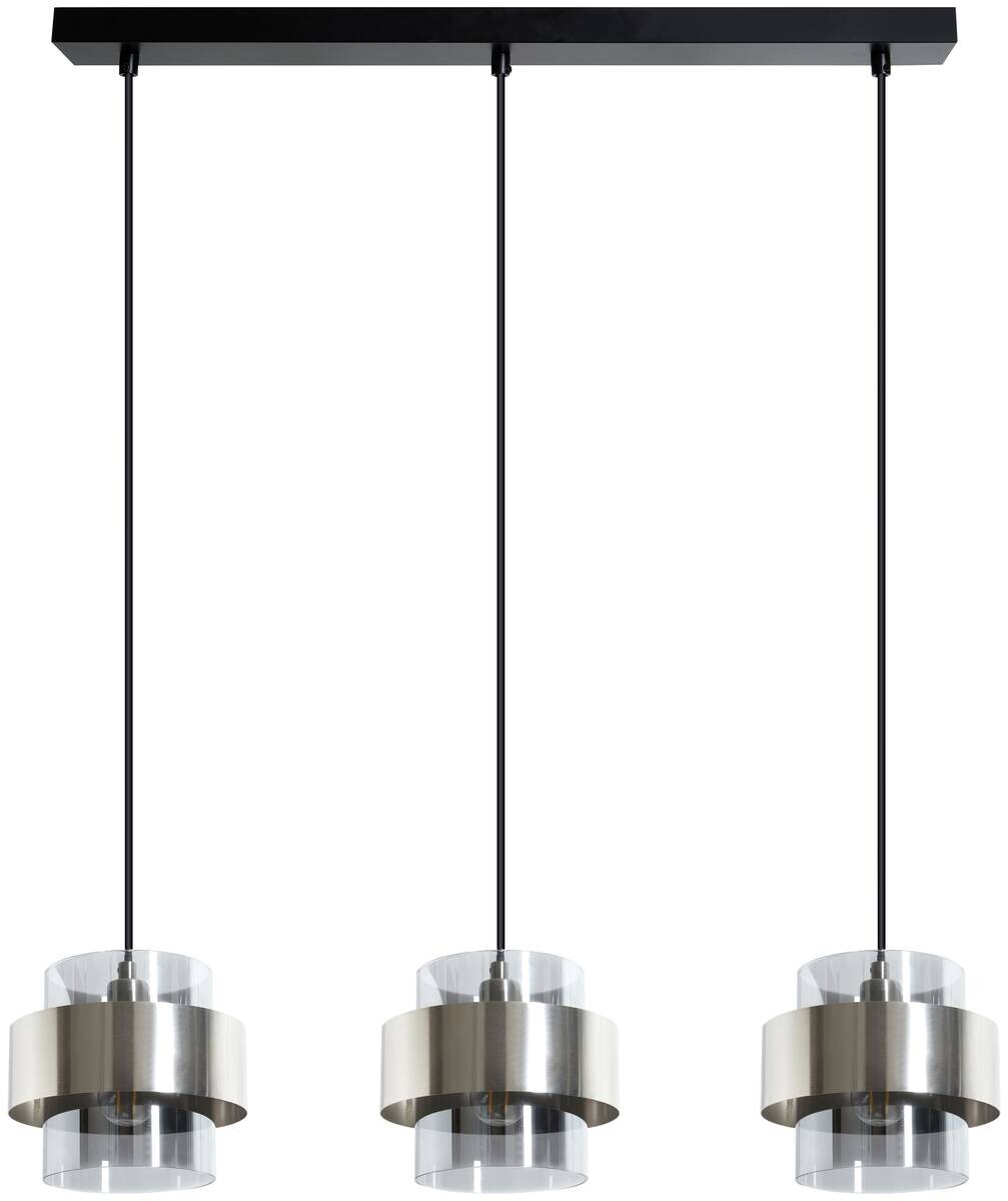 POCOline Pendelleuchte Fiora schwarz Metall Glas B/L: ca. 73x120 cm