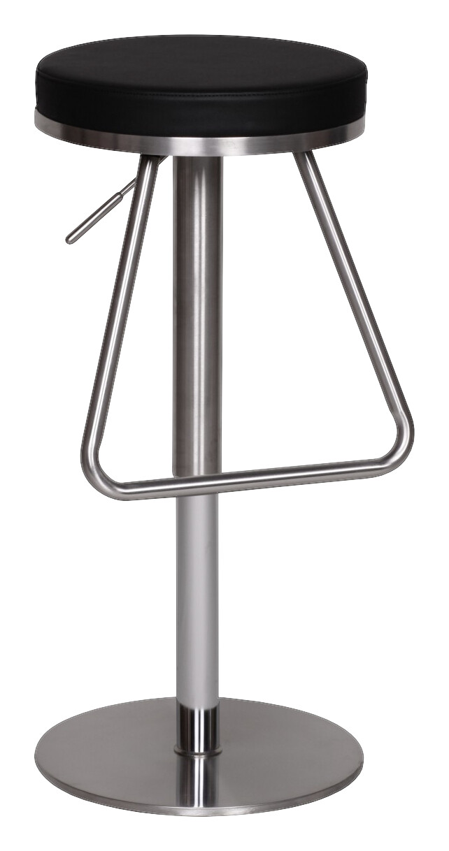 Barhocker schwarz Edelstahl Kunstleder Edelstahl B/H/T: ca. 39x54x39 cm