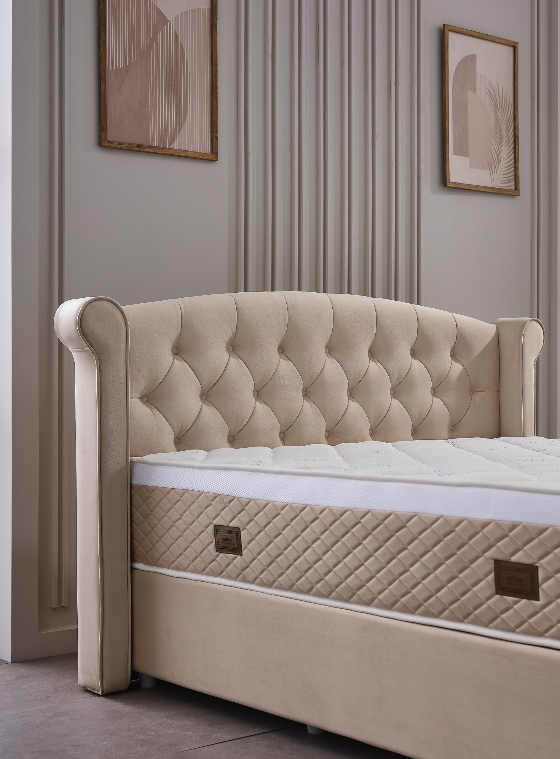 Polsterbett Marven creme Liegefläche B/L: ca. 180x200 cm