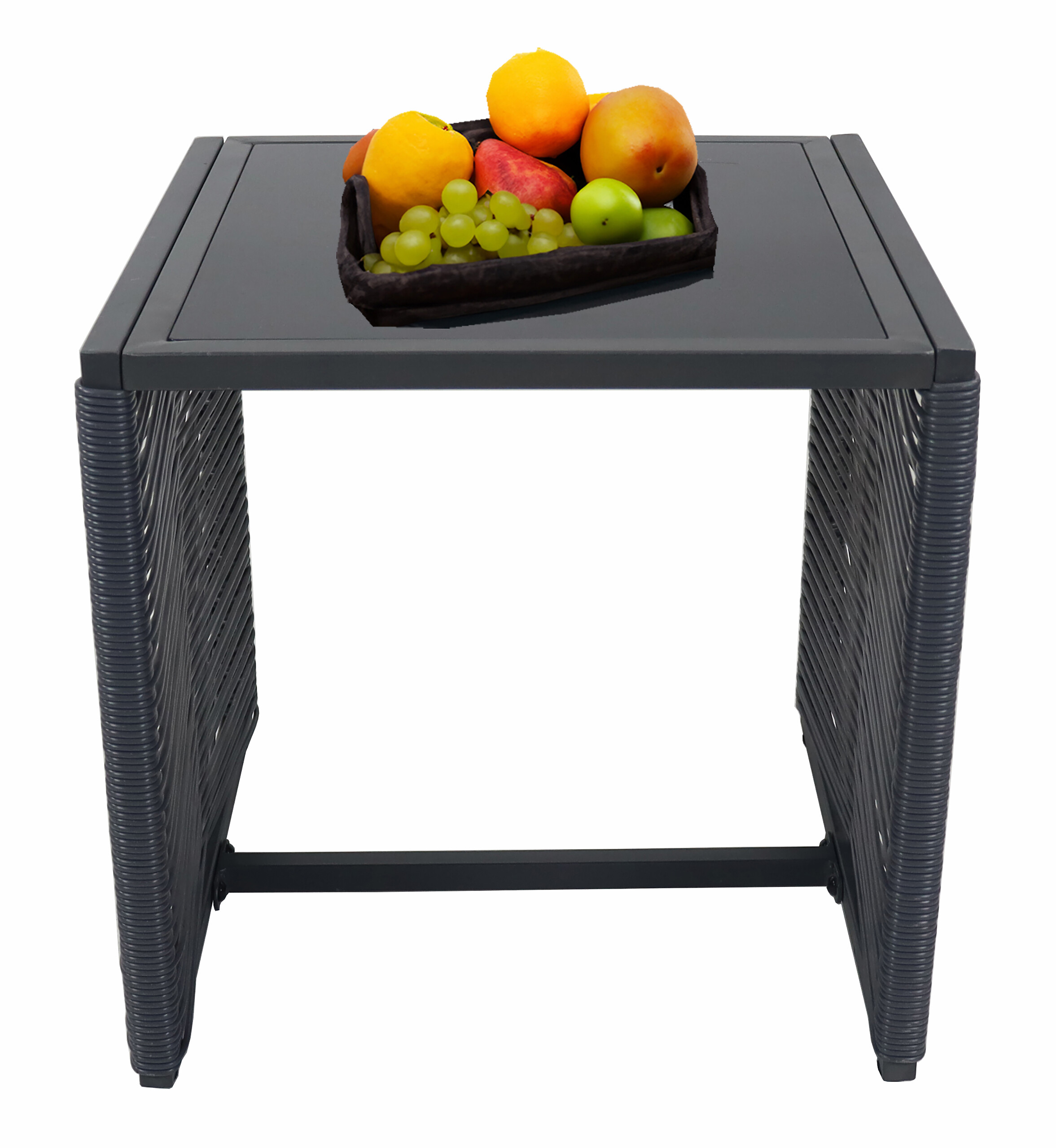 VCM Gartensitzgruppe Fidola schwarz Polyrattangeflecht B/H/L: ca. 53x86x53 cm