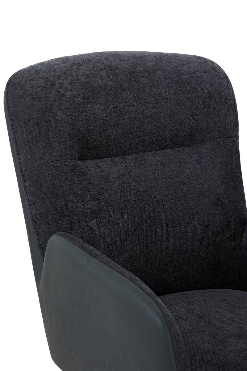 Drehstuhl Milazzo schwarz Kunstleder Webstoff B/H/T: ca. 60x92x68 cm