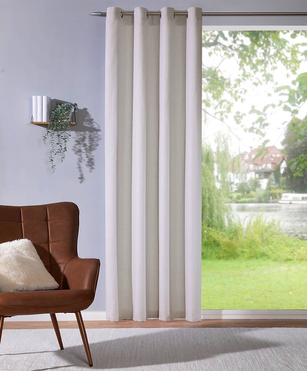 Ösenvorhang Sevilla sand B/L: ca. 135x245 cm