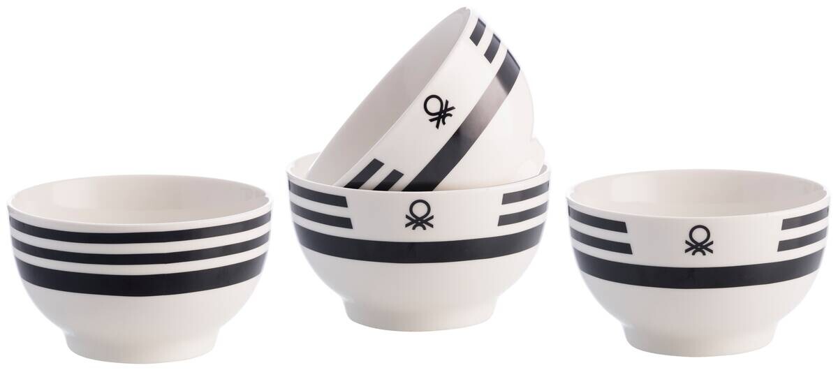 BENETTON Mehrzweckschalenset Black & white weiß Porzellan BENETTON Mehrzweckschalenset Black & white weiß Porzellan