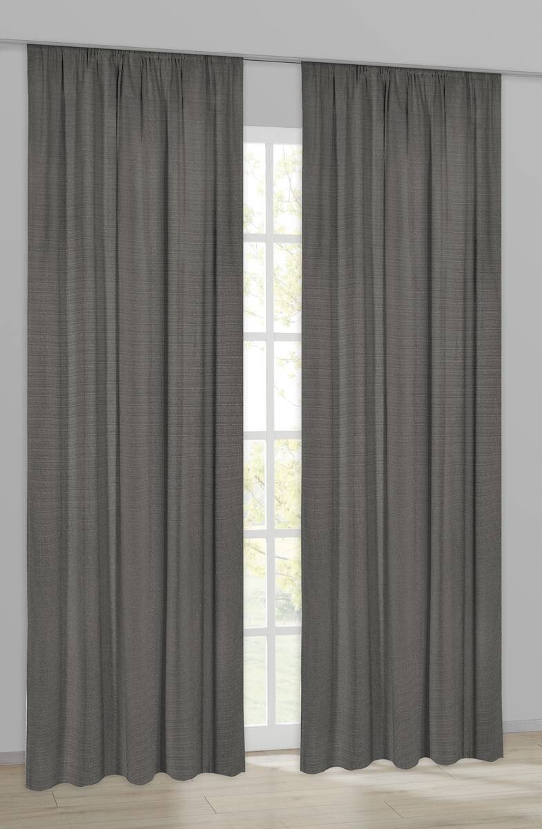 Dekovorhang Leo grau B/L: ca. 135x245 cm