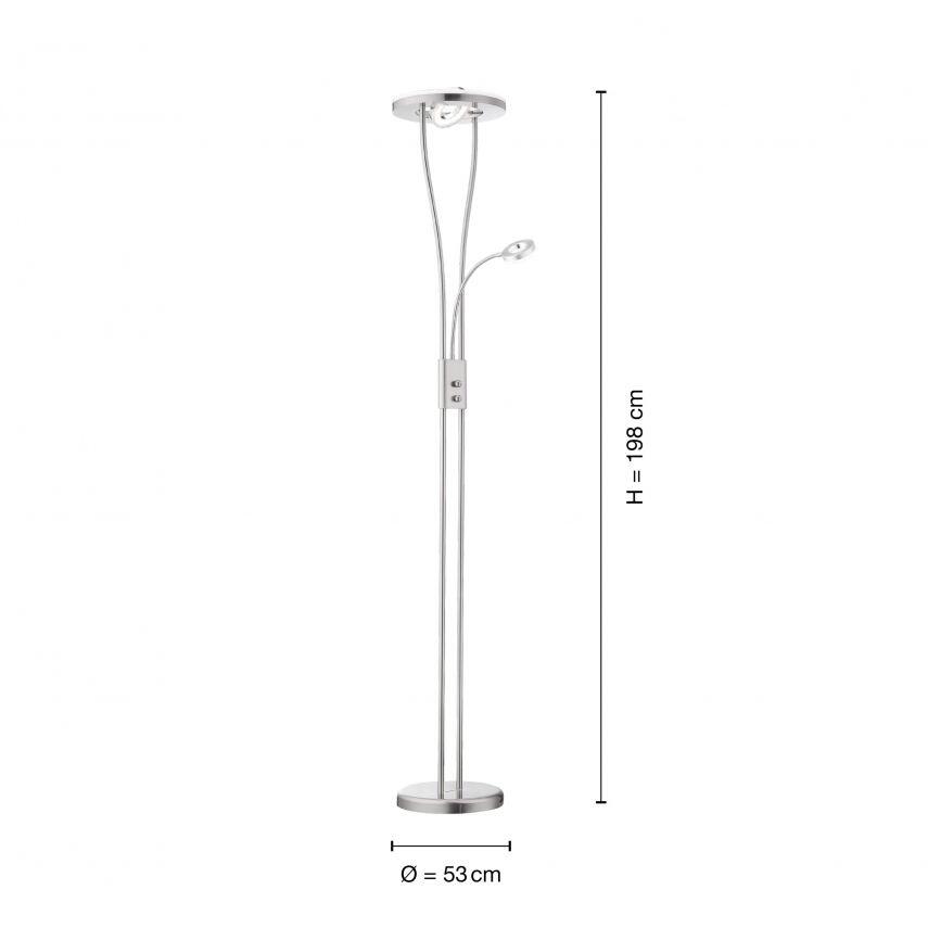 Just Light Deckenfluter 11778-55 silberweiß Metall Kunststoff H/D: ca. 188x29 cm 2 Brennstellen