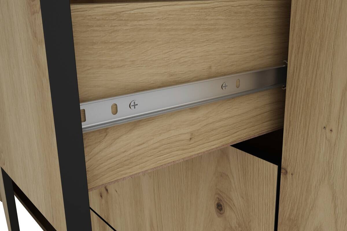 Sideboard FARO Eiche schwarz B/H/T: ca. 140x84x40 cm