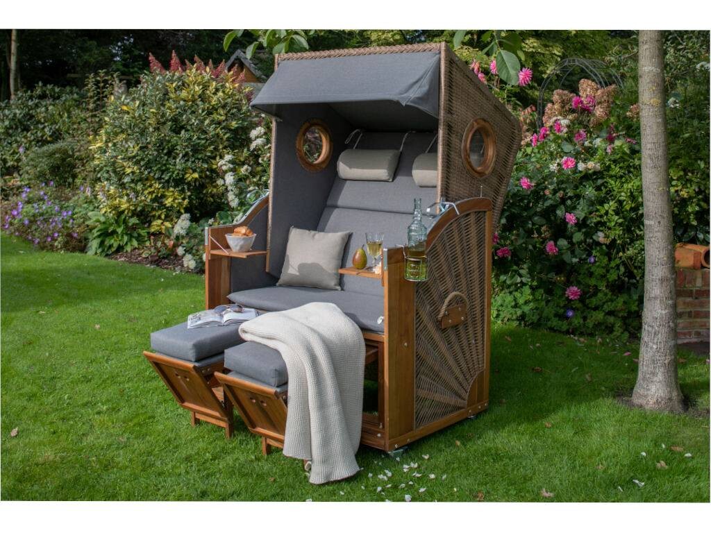 TRENDY by deVries Strandkorb Trend braun Polyester B/H/T: ca. 120x155x80 cm