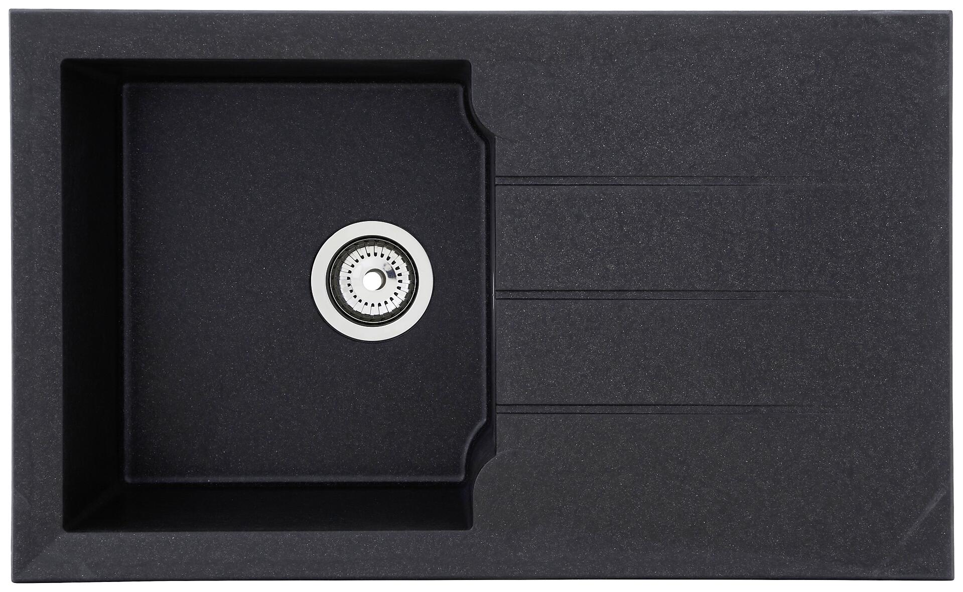 Respekta Einbauspüle Alineo 81x50 S schwarz Quarzolite B/H/T: ca. 81x21x50 cm