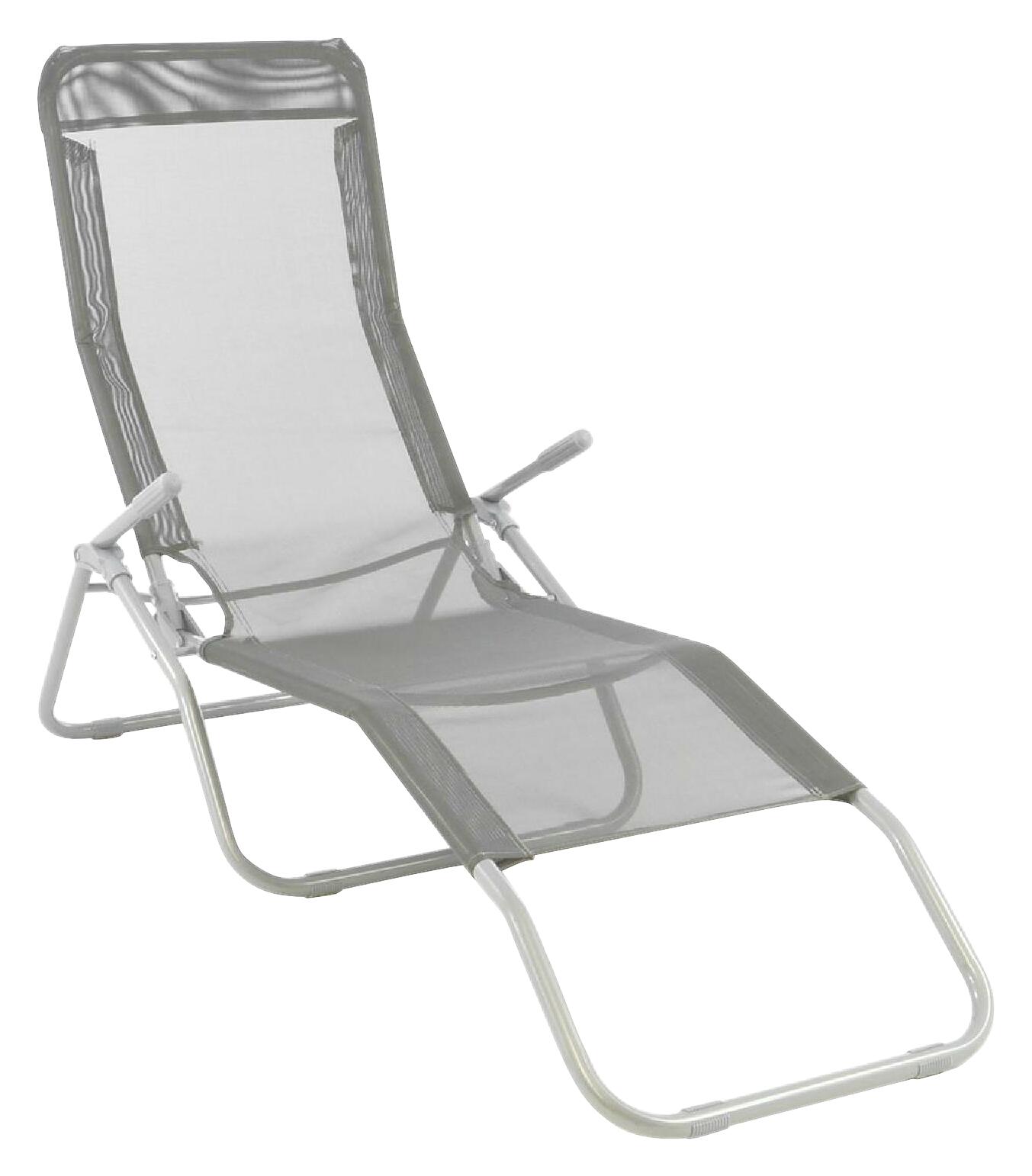 VCM Gartenliege grau Stahl B/H/L: ca. 48x100x160 cm