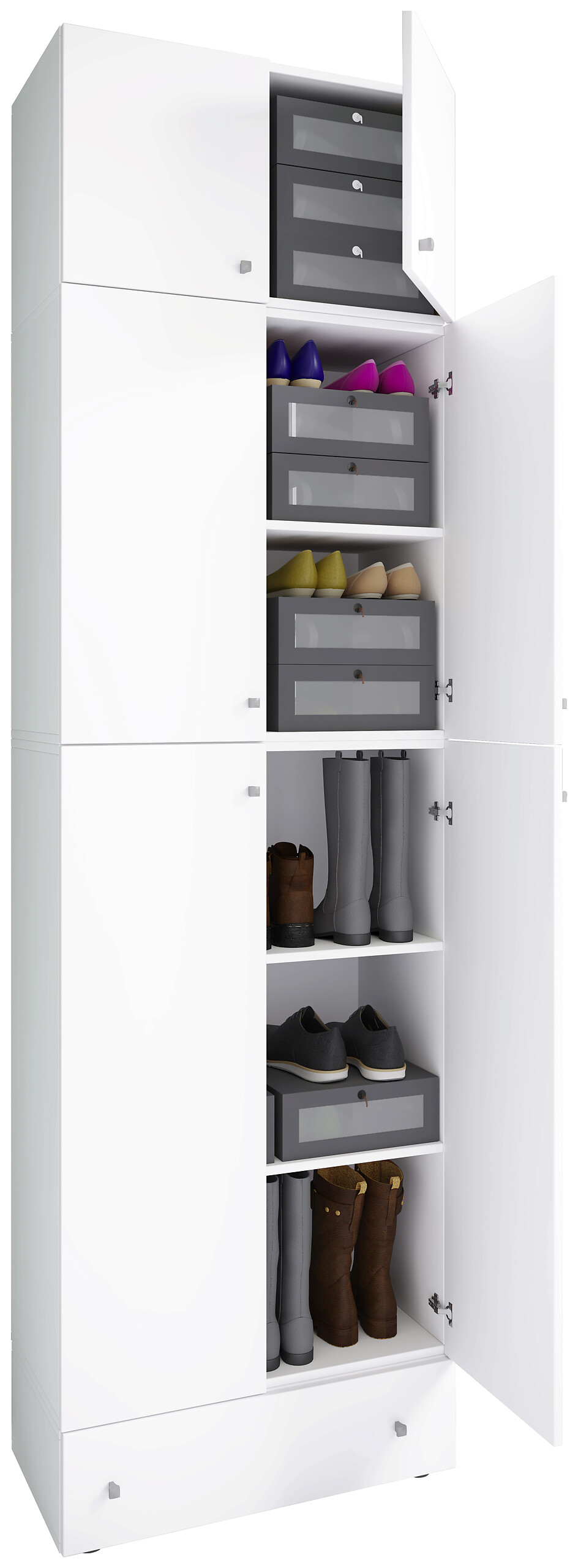 Schuhschrank Lona weiß B/H/T: ca. 70x240x39 cm