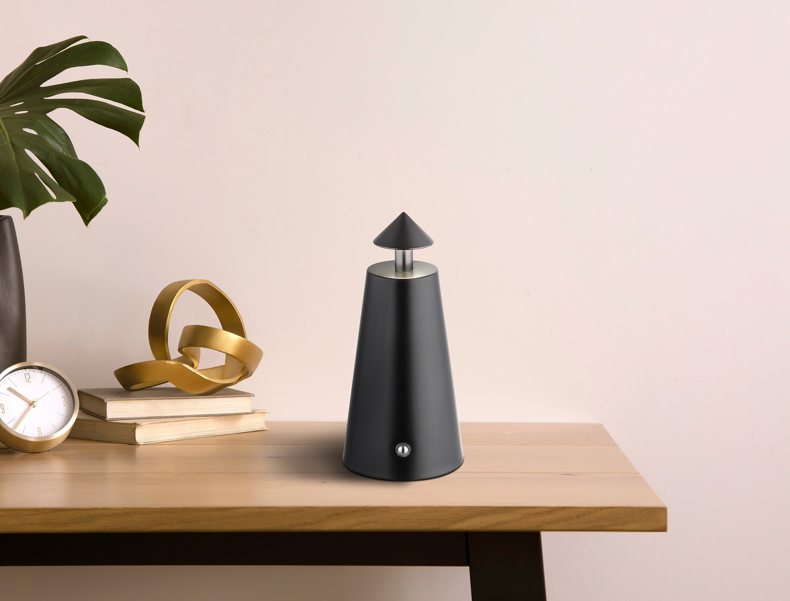 GLOBO LED-Tischleuchte mattschwarz Chrom Metall Kunststoff Stein H/D: ca. 19x9 cm 1 Brennstellen