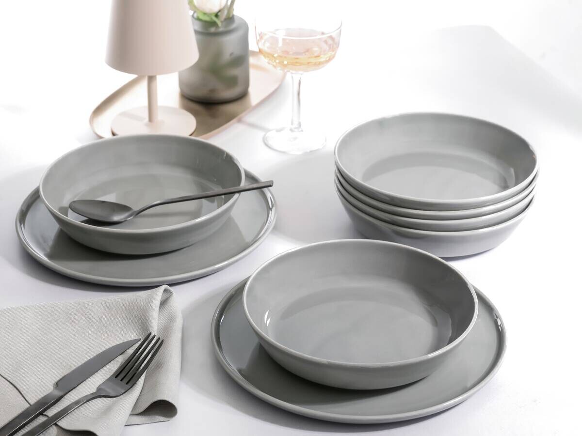 CreaTable Kombiservice Chef Collection grau Porzellan 30 tlg.