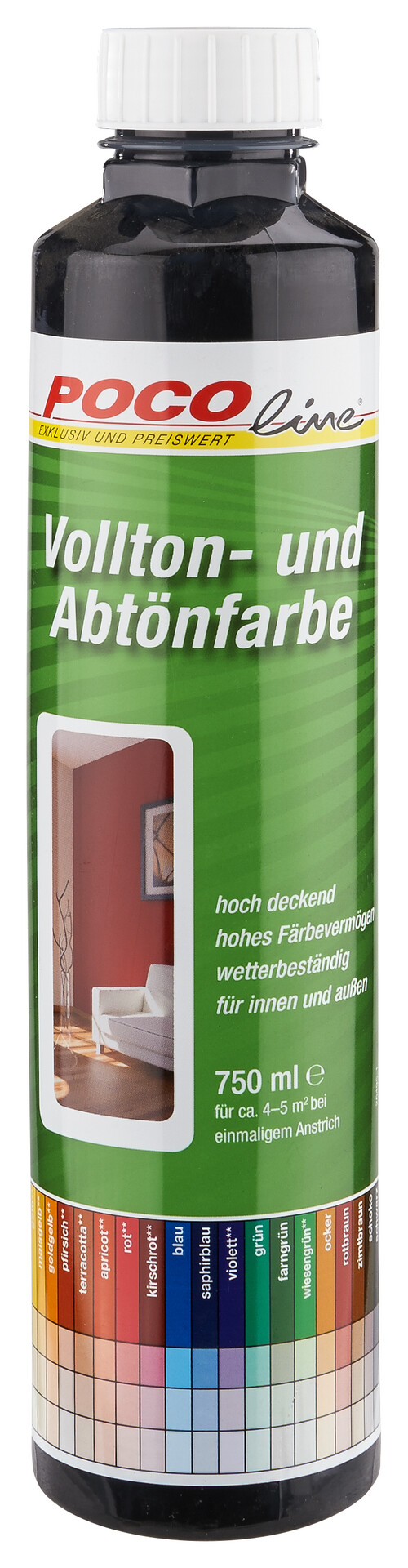 POCOline Vollton- und Abtönfarbe schwarz ca. 0,75 l