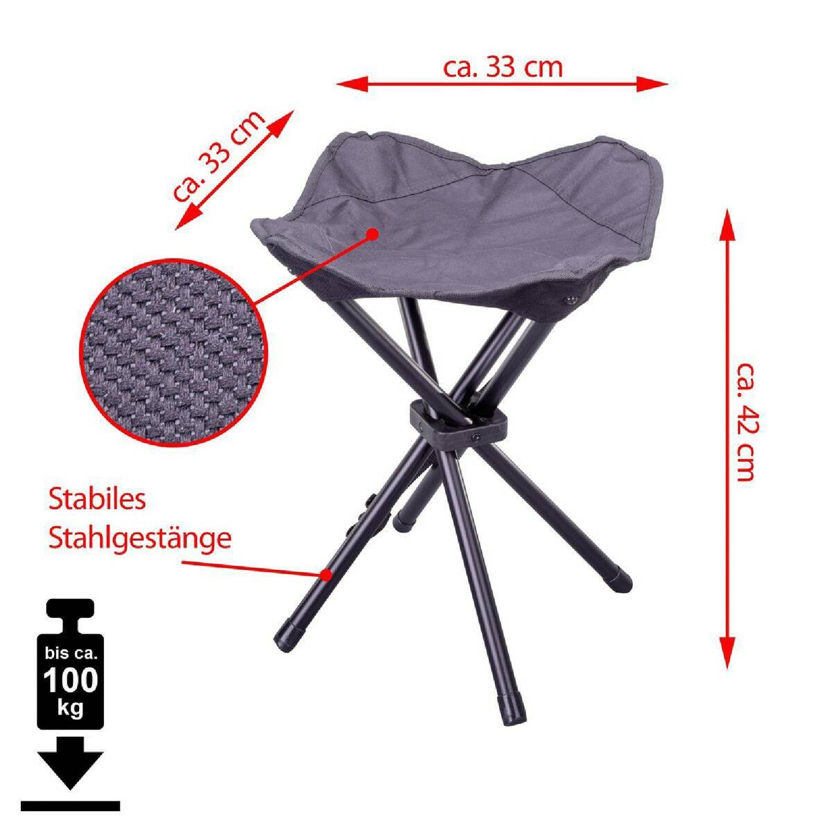 VCM Gartenhocker-Set schwarz Stahl B/H/T: ca. 33x42x33 cm