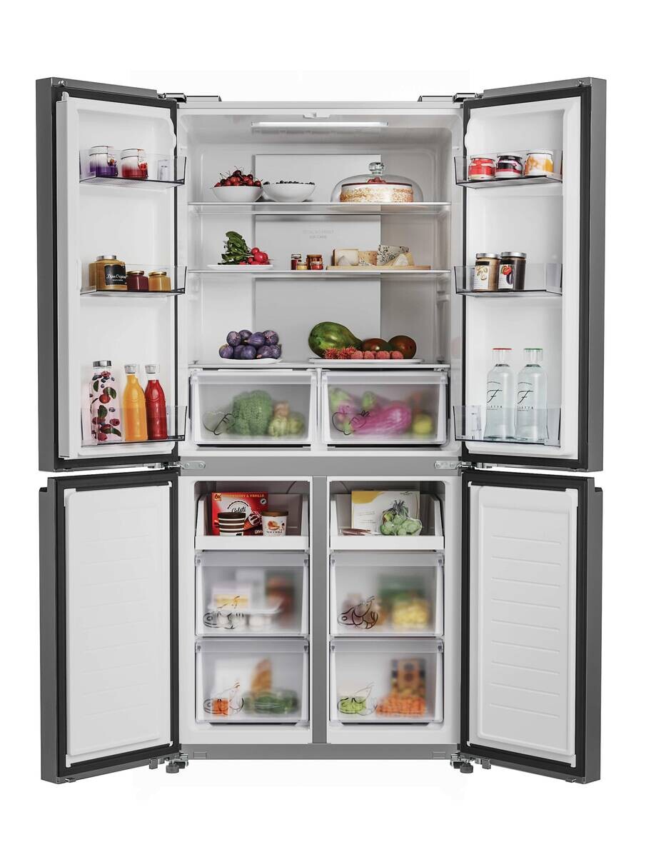 Hoover Multi-Door Kühl-/Gefrierkombination HHCR3818ENPL Edelstahloptik B/H/T: ca. 83,3x181,5x65 cm