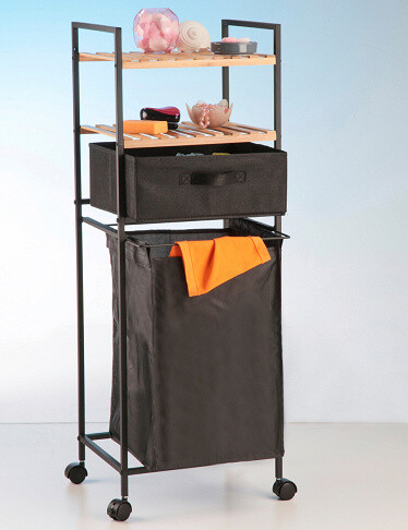 Wäschewagen schwarz Bambus B/H/T: ca. 38x105x33 cm Wäschewagen schwarz Bambus B/H/T: ca. 38x105x33 cm