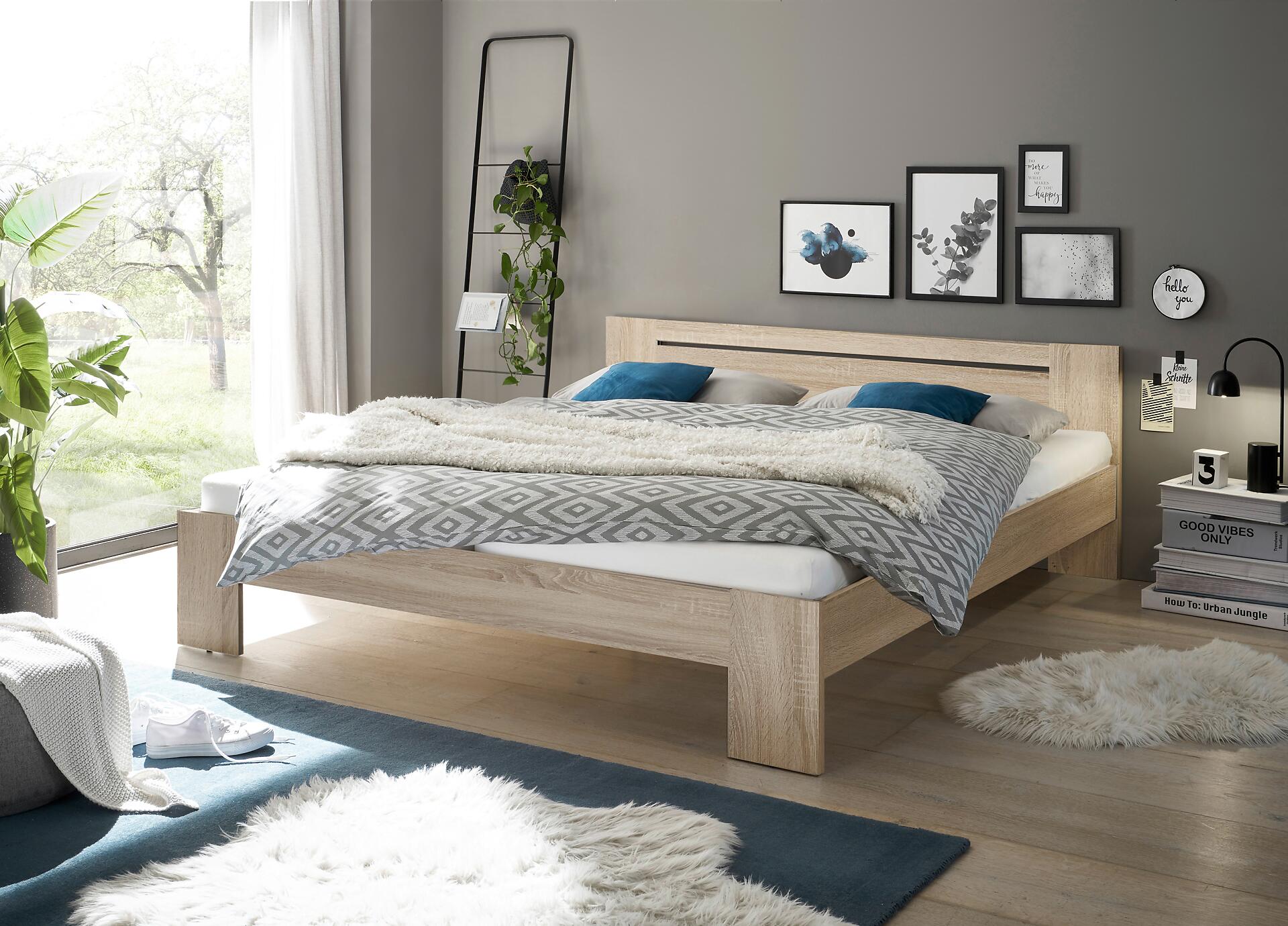 Futonbett Cannes Eiche Sonoma Nachbildung Liegefläche B/L: ca. 180x200 cm