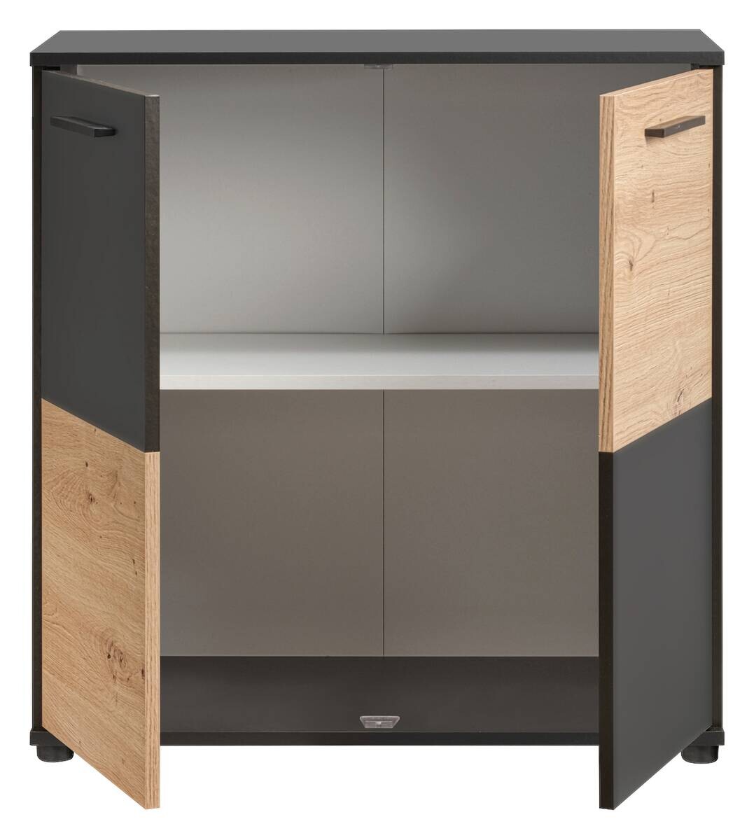 Kommode Zero Eiche Artisan Oak Nachbildung anthrazit B/H/T: ca. 72x72x34 cm