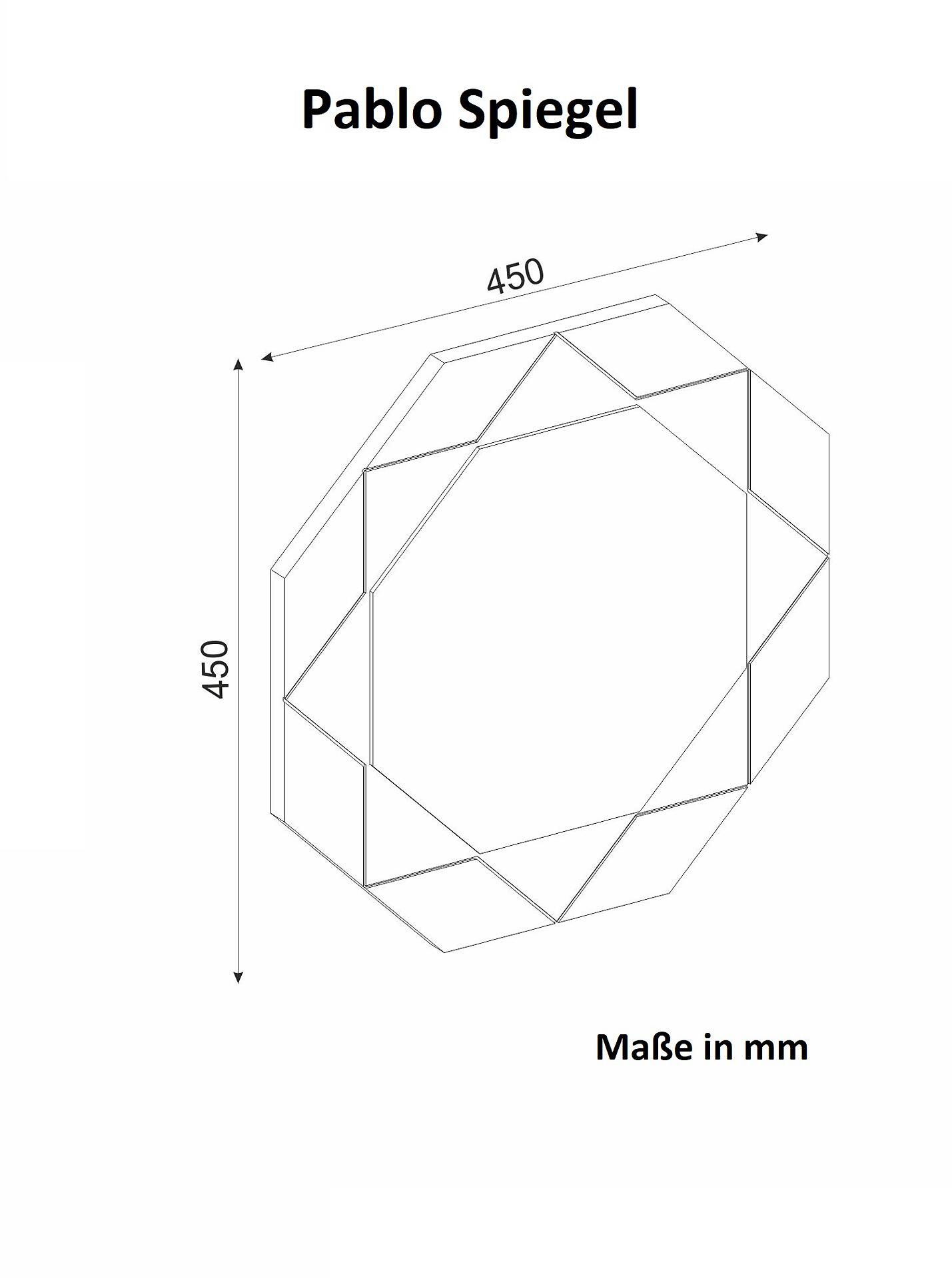 moebel17 Wandspiegel Pablo walnuss Nachbildung B/H/T: ca. 45x45x2 cm