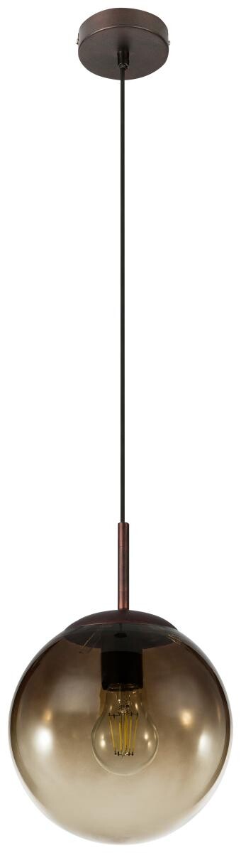 GLOBO Pendelleuchte Varus braun amber Glas Metall H/D: ca. 120x20 cm E27 1 Brennstellen