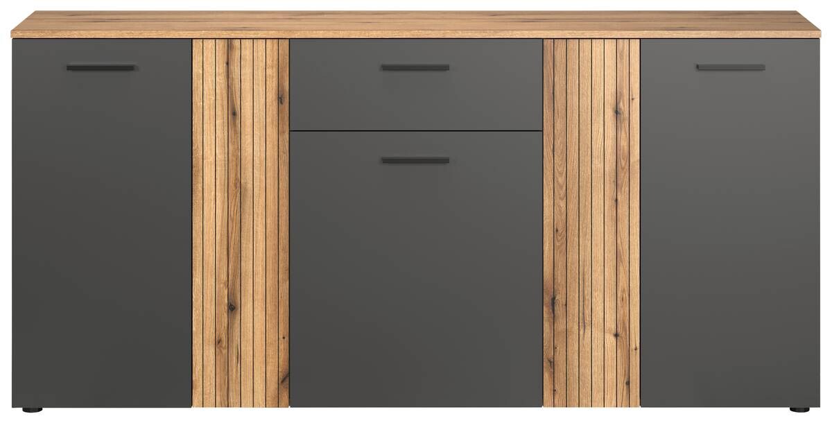 Kommode Esteban anthrazit Eiche Evoke Coast Nachbildung B/H/T: ca. 181x86x38 cm