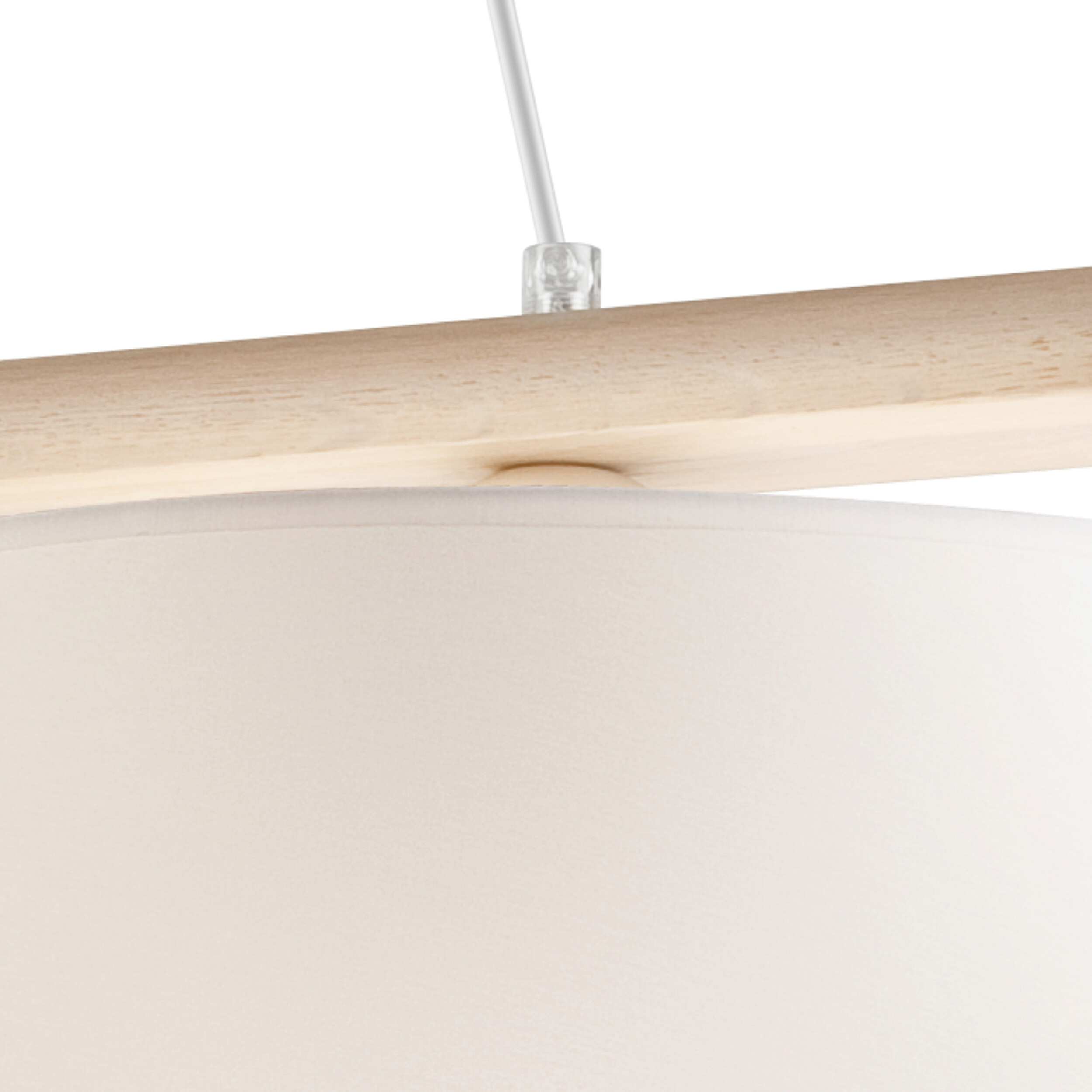 Lamkur Deckenleuchte weiß Stahl Holz B/H/L: ca. 24x45x90 cm 2 Brennstellen