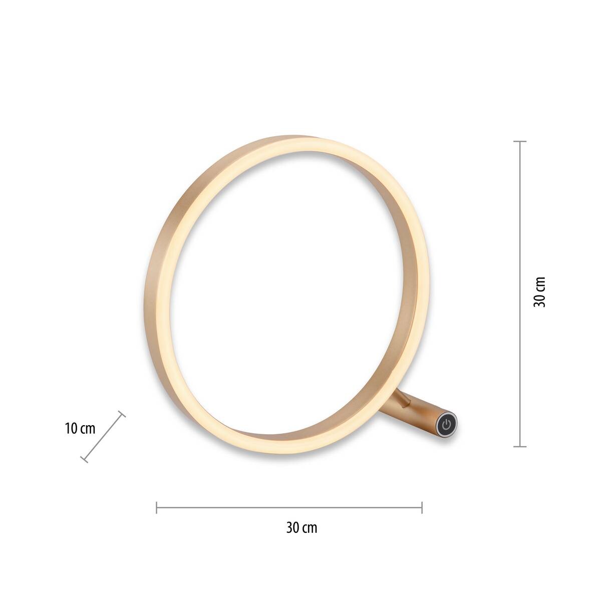 Just Light LED-Touch-Tischleuchte RITUS 15390-60 weiß messing Metall B/H/T: ca. 30x30x10 cm 1 Brennstellen