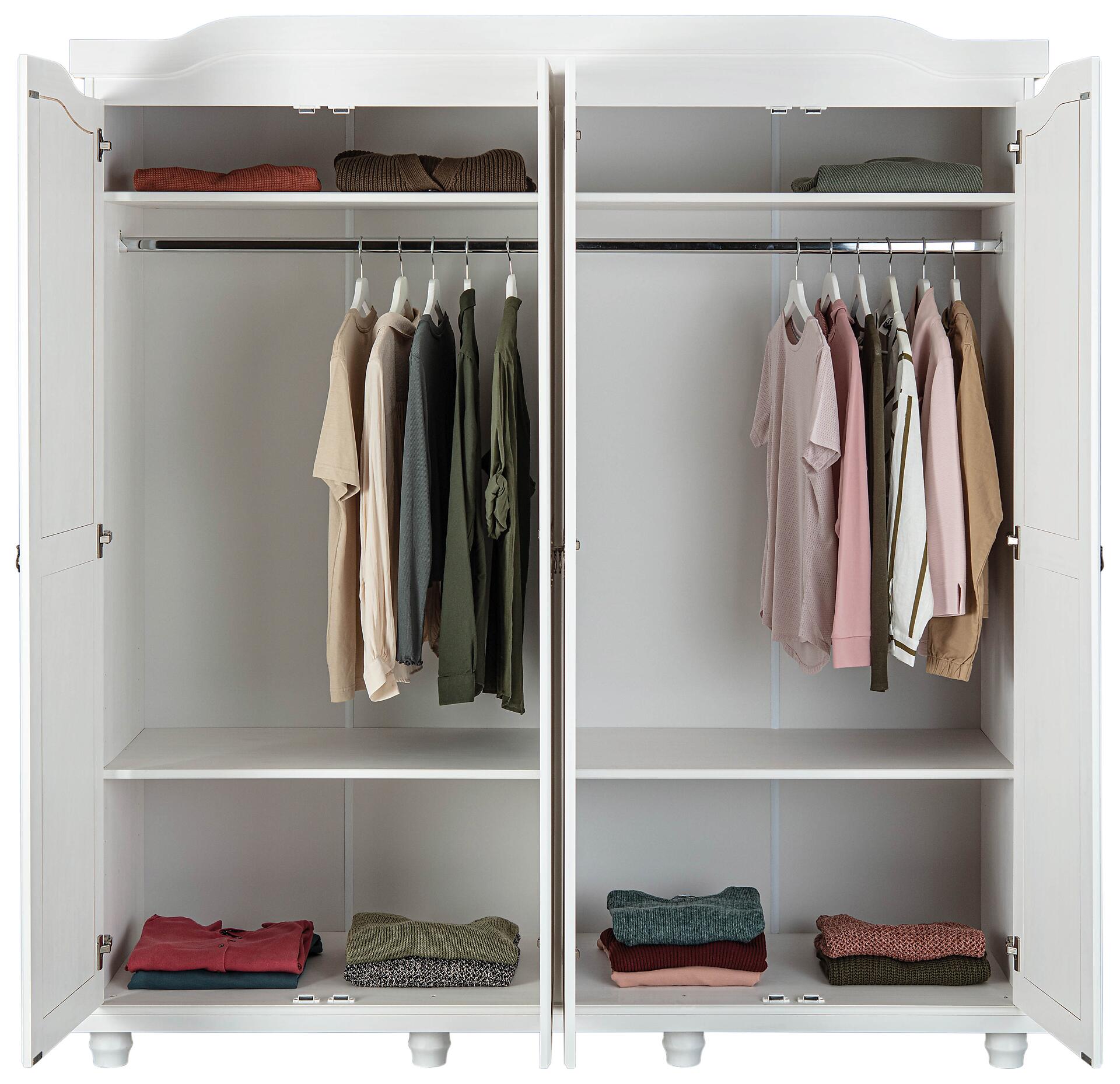 Kleiderschrank Isny weiß B/H/T: ca. 182x198x60 cm