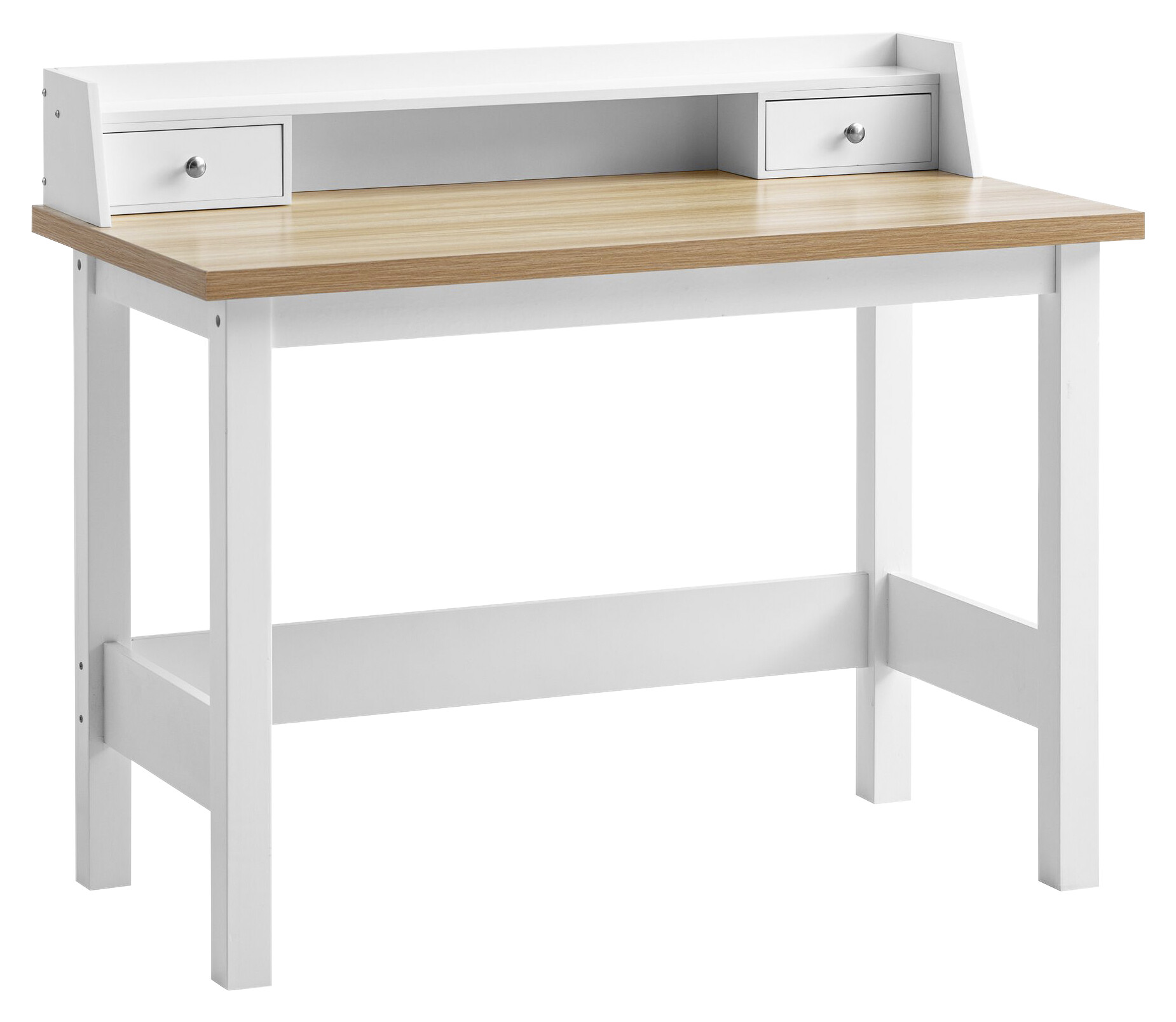 Schreibtisch weiß Eiche weiß Optik B/H/T: ca. 106x90x53 cm Schreibtisch weiß Eiche weiß Optik B/H/T: ca. 106x90x53 cm