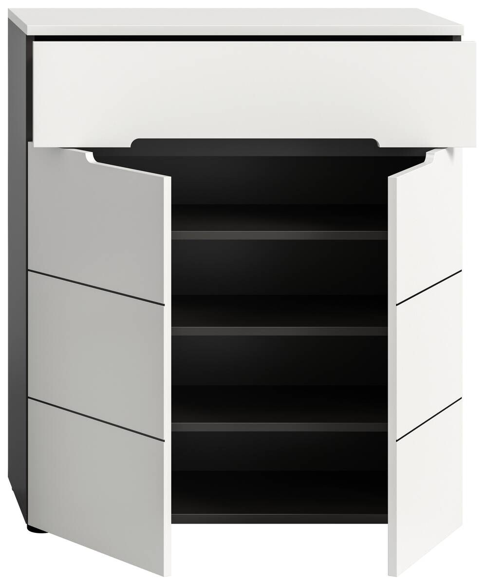 Schuhkommode Canu basaltgrau Nachbildung weiß B/H/T: ca. 80x94x37 cm