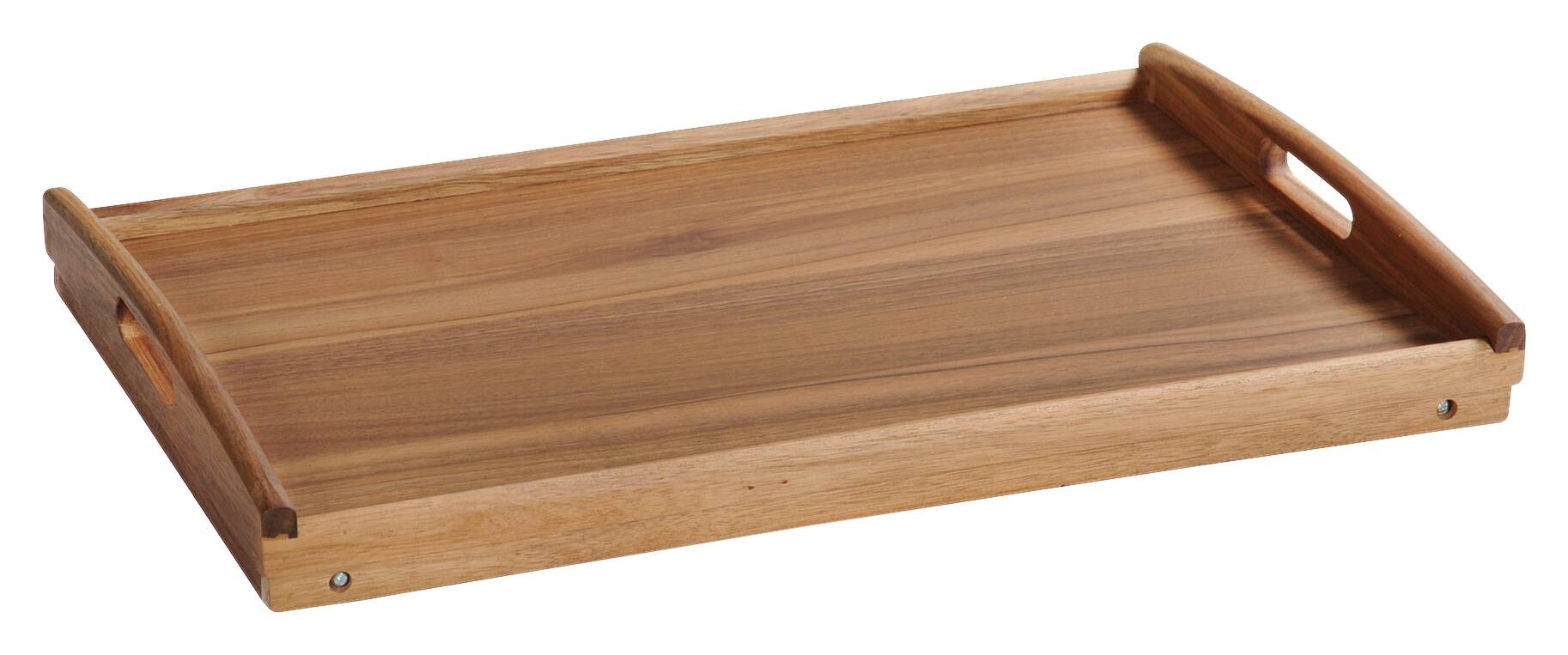 Kesper Tablett mit Klappfüßen natur Holz B/H/T: ca. 55x24x35 cm