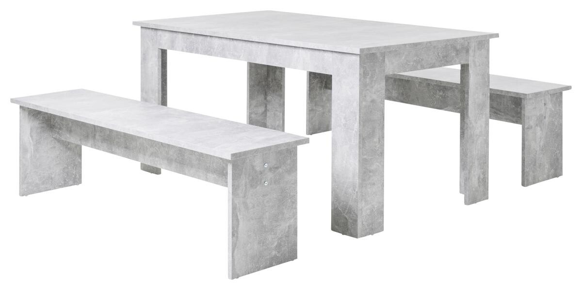 Tischgruppe München Beton Optik Spanplatte B/H/T: ca. 140x75x80 cm