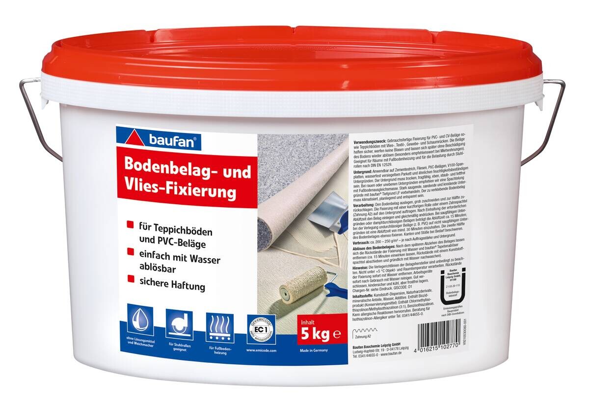 Baufan Fixierung reicht für ca. 20qm