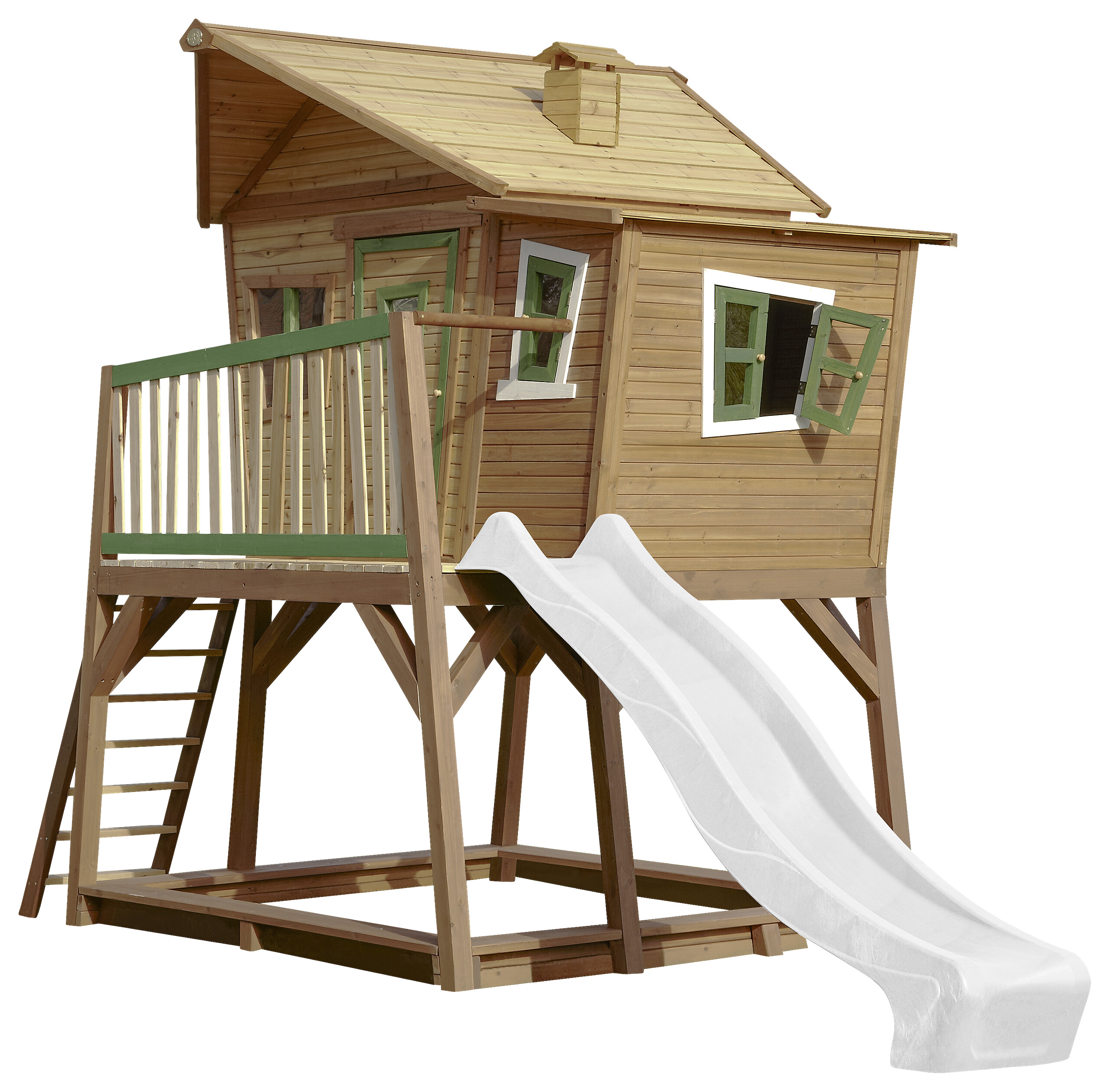 AXI Spielhaus Max braun B/H/L: ca. 432x288x193 cm