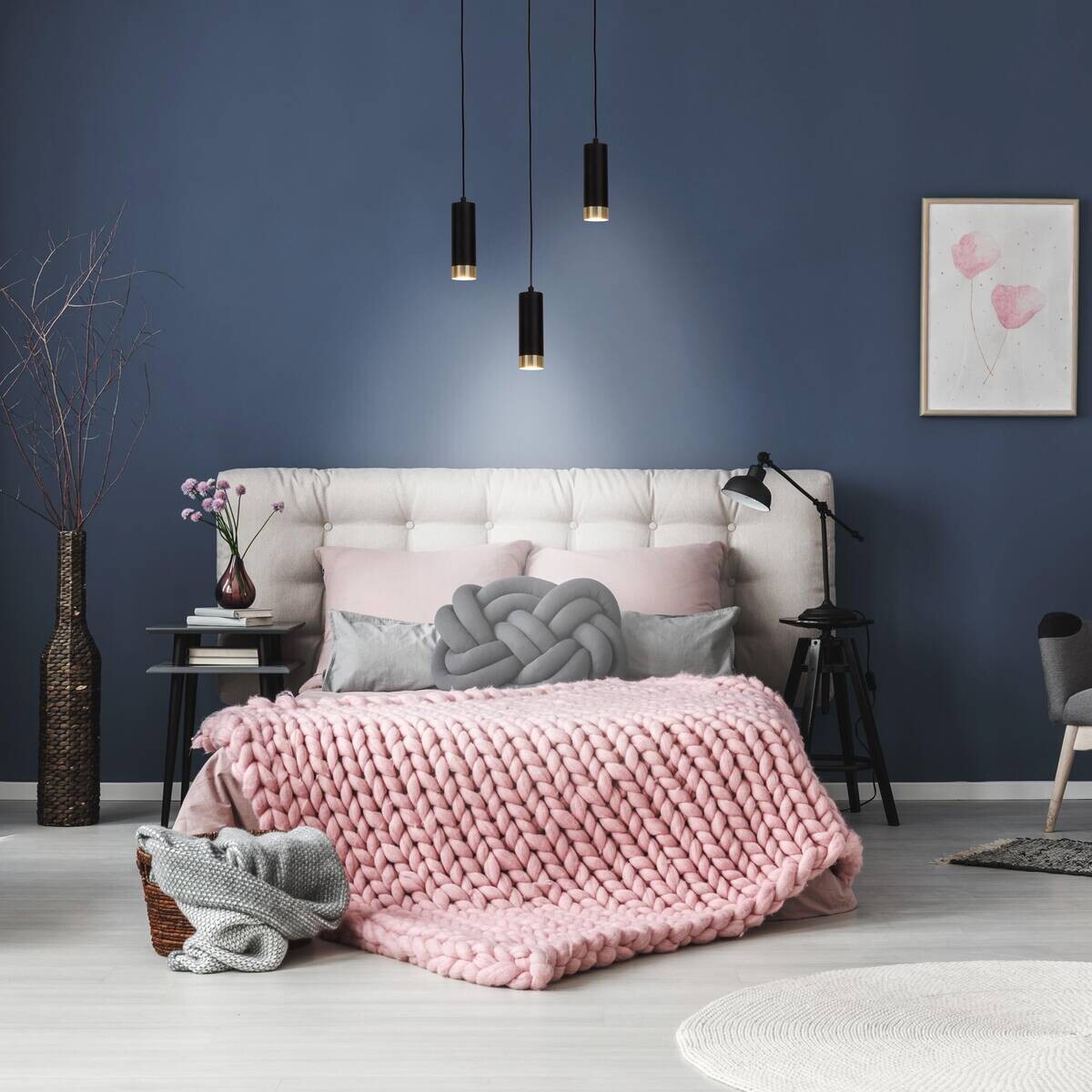 Näve Leuchten Pendelleuchte 7095122 schwarz Metall B/H/T: ca. 48x150x9 cm GU10 3 Brennstellen