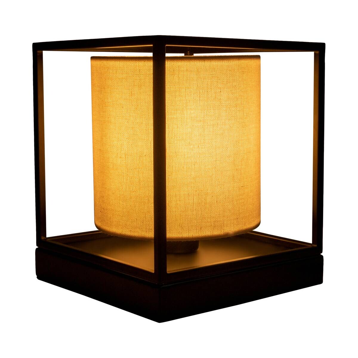 Näve Leuchten Tischleuchte 3190523 weiß Metall Textil B/H/T: ca. 15x17x15 cm E14 1 Brennstellen