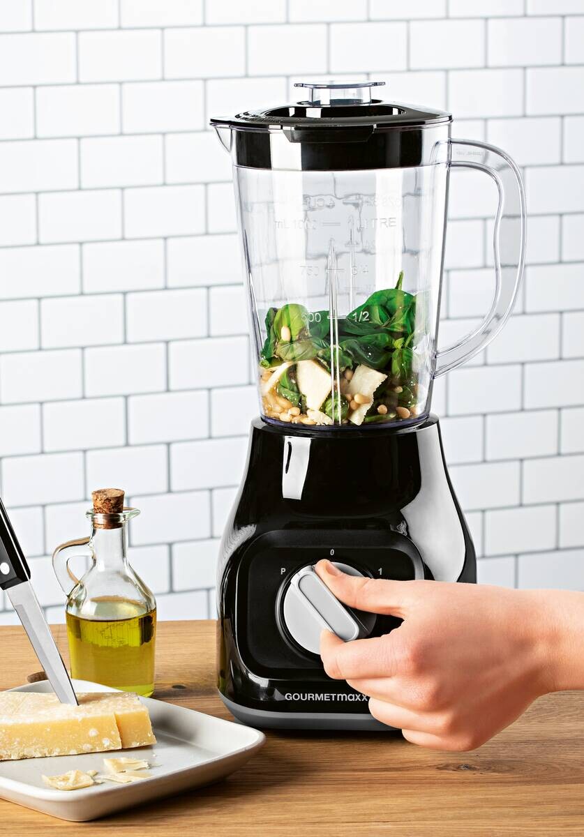 GOURMETmaxx Standmixer schwarz Edelstahl B/H/L: ca. 17,5x37,5x21 cm