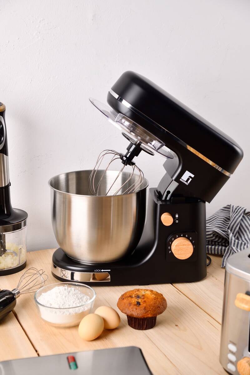 BERGNER Standmixer silber schwarz Edelstahl B/H/L: ca. 23x33,7x38 cm