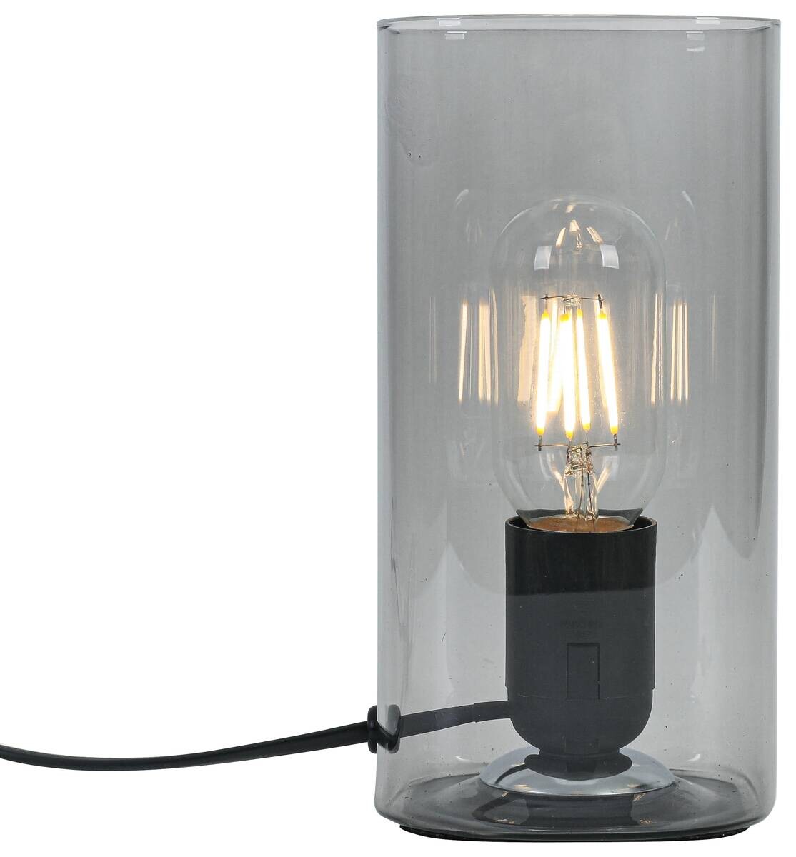 Nolo Tischleuchte Paige Rauch Glas B/H/L: ca. 9,5x20x9,5 cm E27 1 Brennstellen