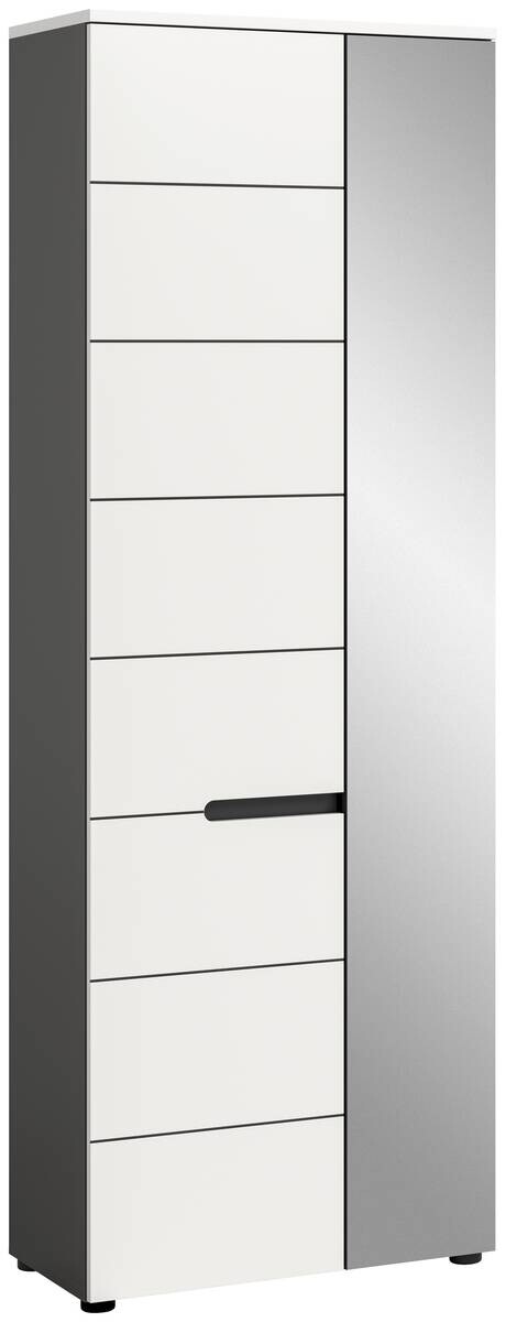 Garderobenschrank Canu basaltgrau Nachbildung weiß B/H/T: ca. 65x190x37 cm
