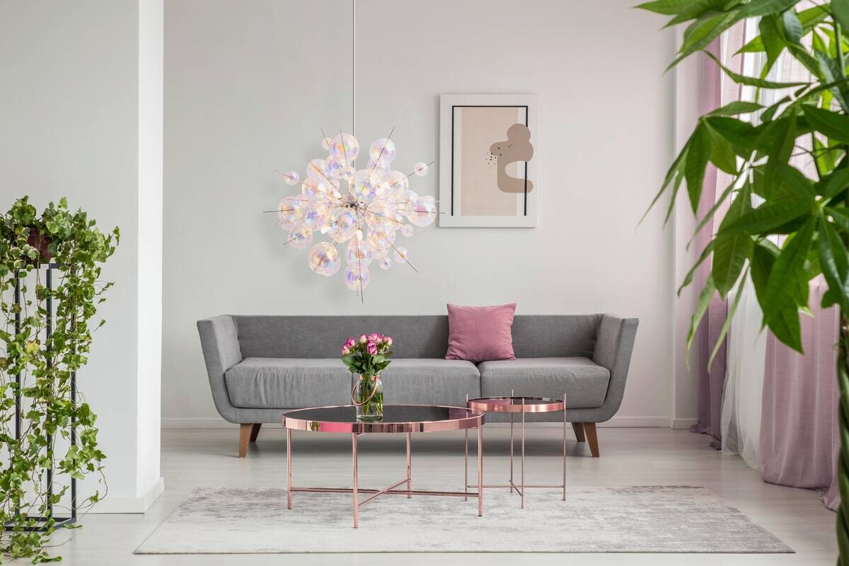 Näve Leuchten Pendelleuchte 7026430 multicolor Glas Metall B/H/T: ca. 65x65x65 cm G9 10 Brennstellen