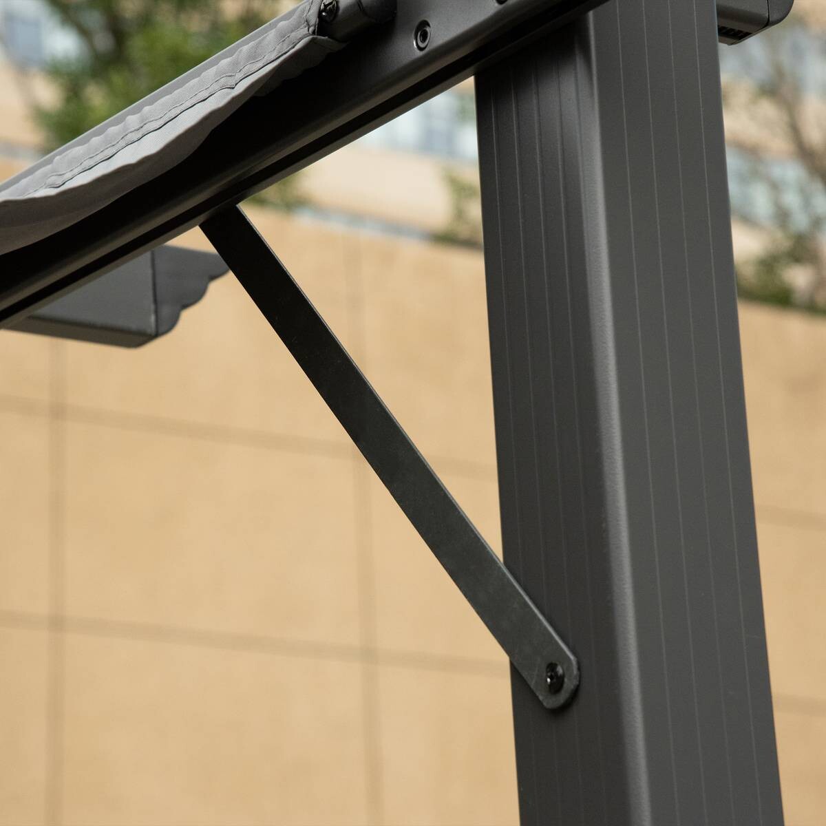 Outsunny Pergola mit Schiebedach grau Aluminium B/H/L: ca. 300x223x300 cm