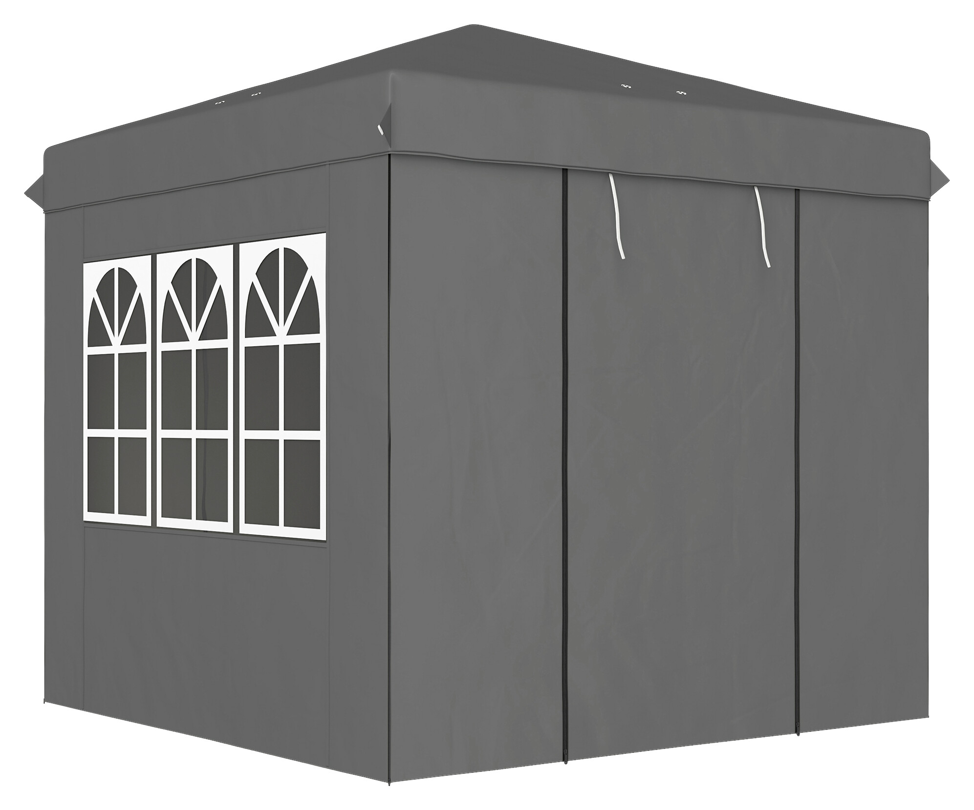 Outsunny Pavillon dunkelgrau Metall B/H/L: ca. 250x268x250 cm