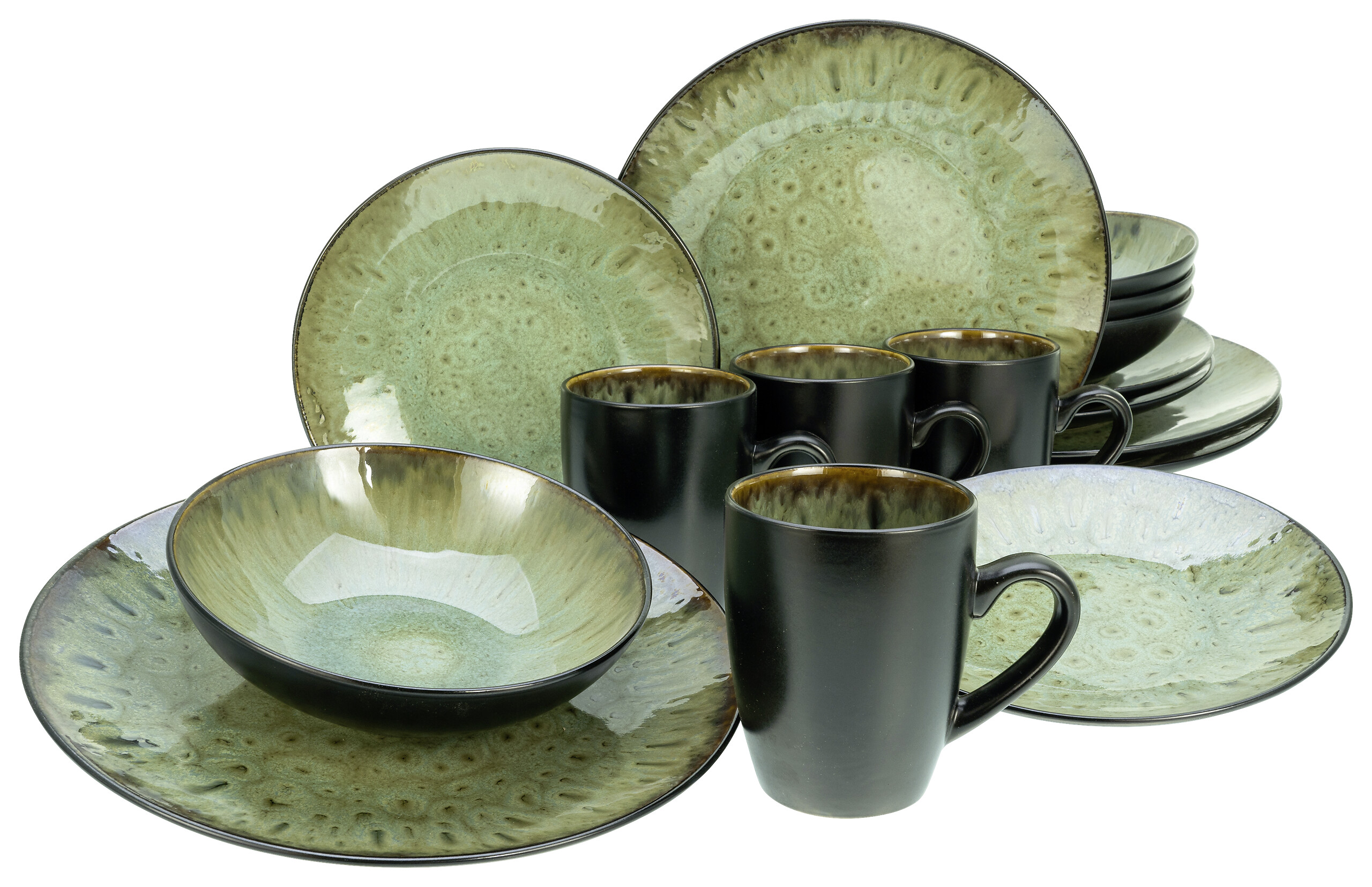 CreaTable Kombiservice Jawa grün Steinzeug 16 tlg.